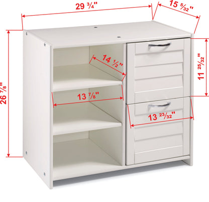 Louver 2 Drawer Chest & Shelf