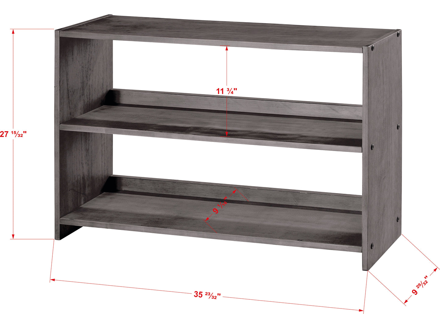 Louver Anique Grey Bookcase
