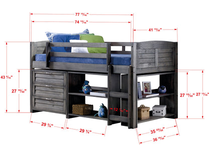Louver Modular Low Loft Bed - Group A