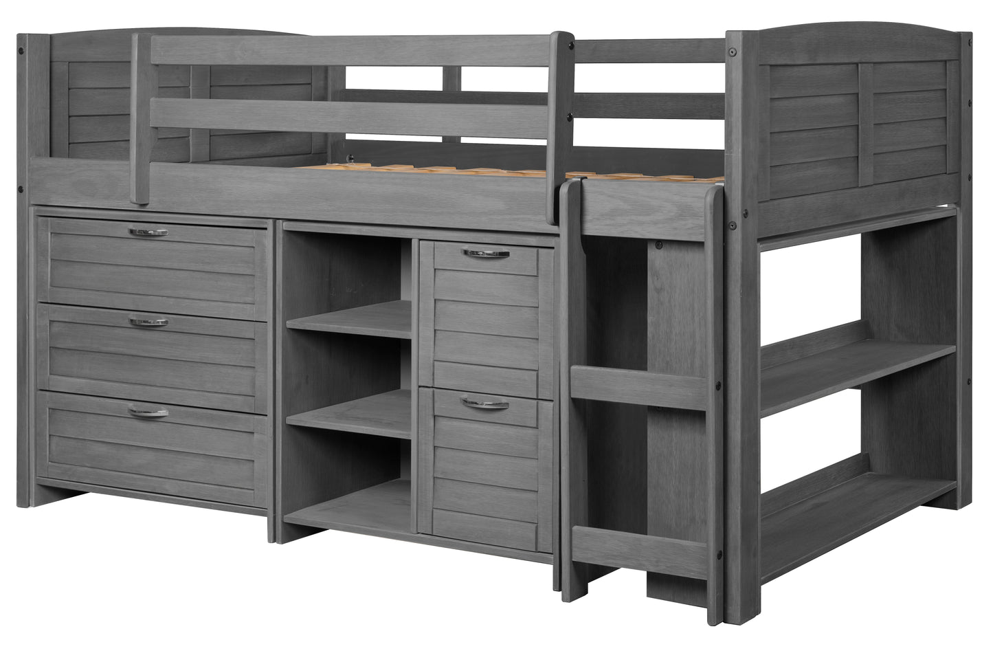 Louver Modular Low Loft Bed - Group A