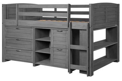 Louver Modular Low Loft Bed - Group A