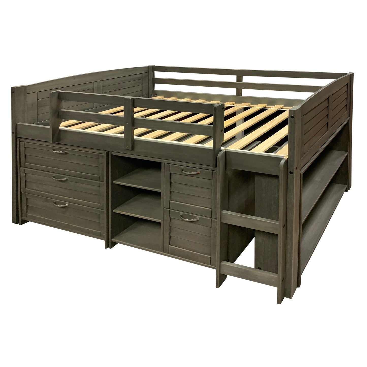 Louver Modular Low Loft Bed - Group A