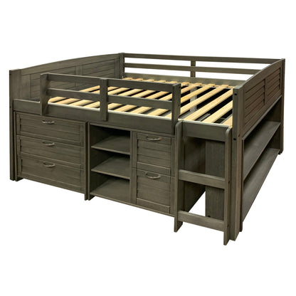 Louver Modular Low Loft Bed - Group A