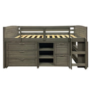 Louver Modular Low Loft Bed - Group A