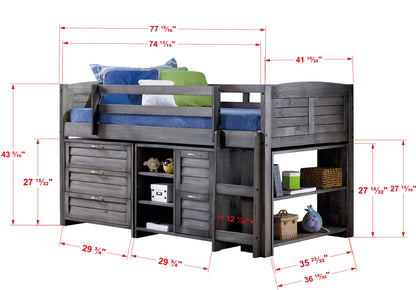 Louver Modular Low Loft Bed - Group B