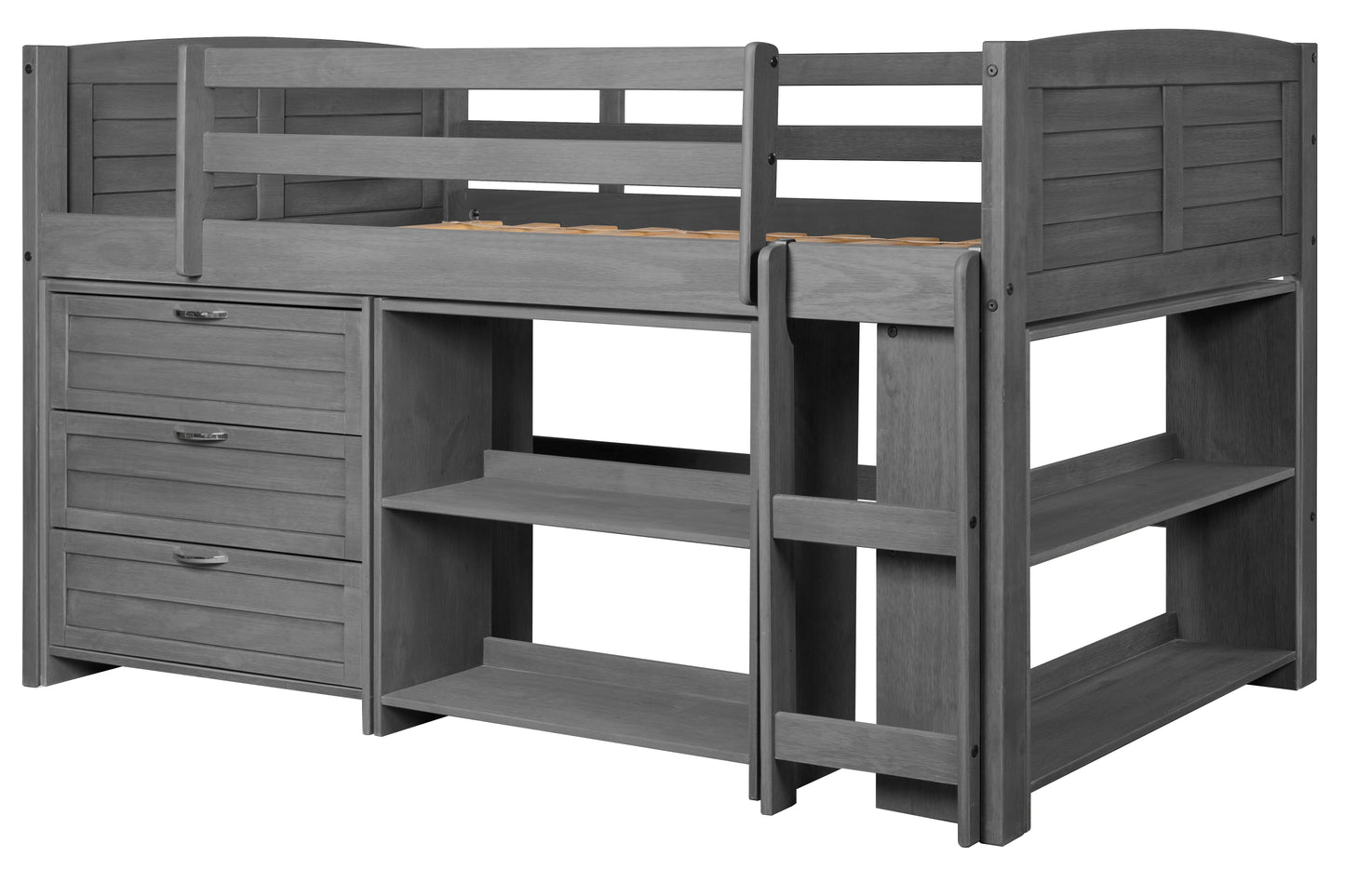 Louver Modular Low Loft Bed - Group B