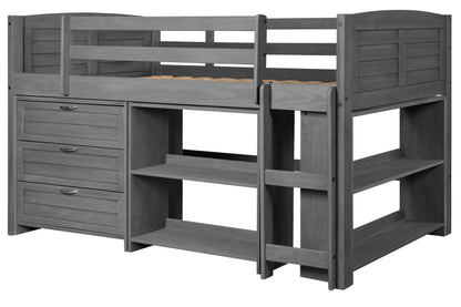 Louver Modular Low Loft Bed - Group B