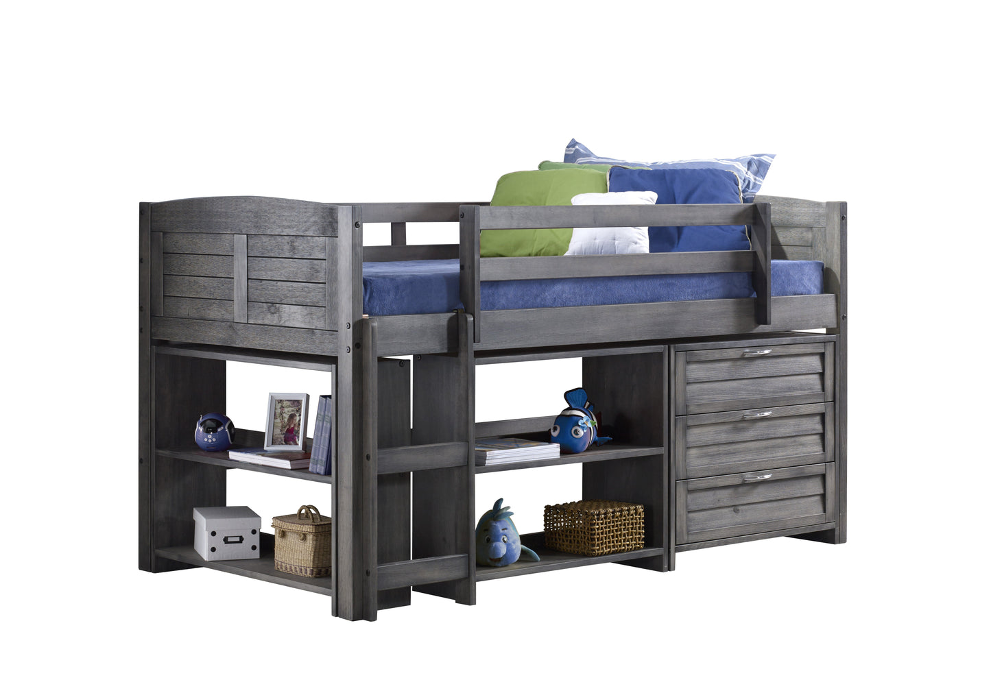 Louver Modular Low Loft Bed - Group B