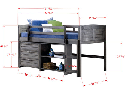 Louver Modular Low Loft Bed - Group C
