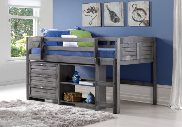 Louver Modular Low Loft Bed - Group C