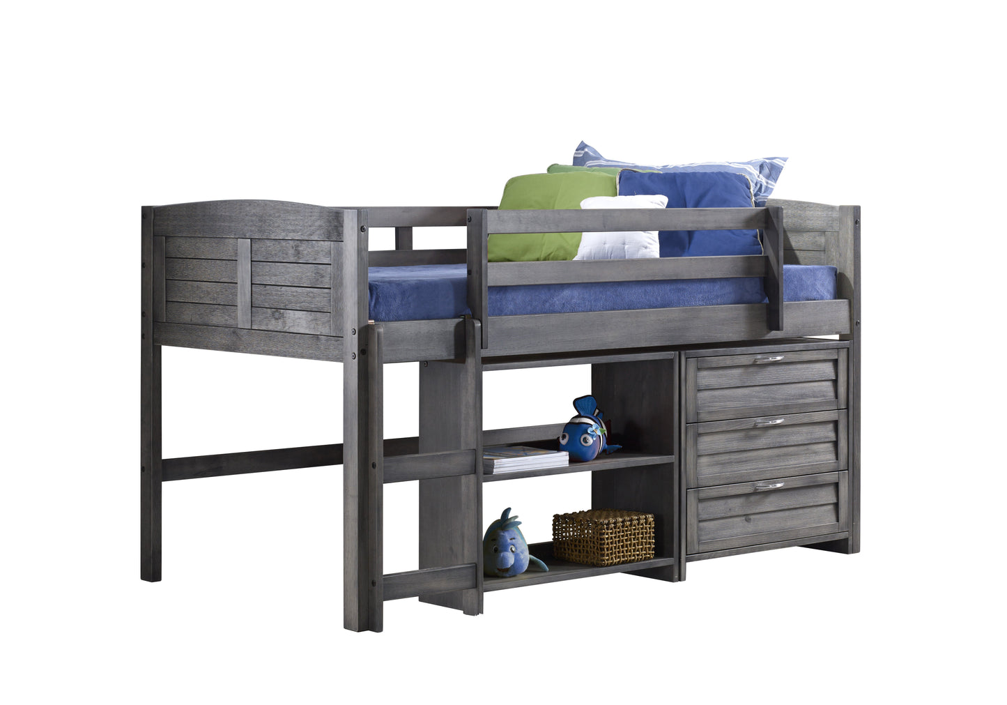 Louver Modular Low Loft Bed - Group C