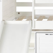 Louver Modular Low Loft Bed with Slide - Group A