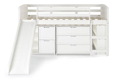 Louver Modular Low Loft Bed with Slide - Group A