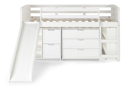Louver Modular Low Loft Bed with Slide - Group A