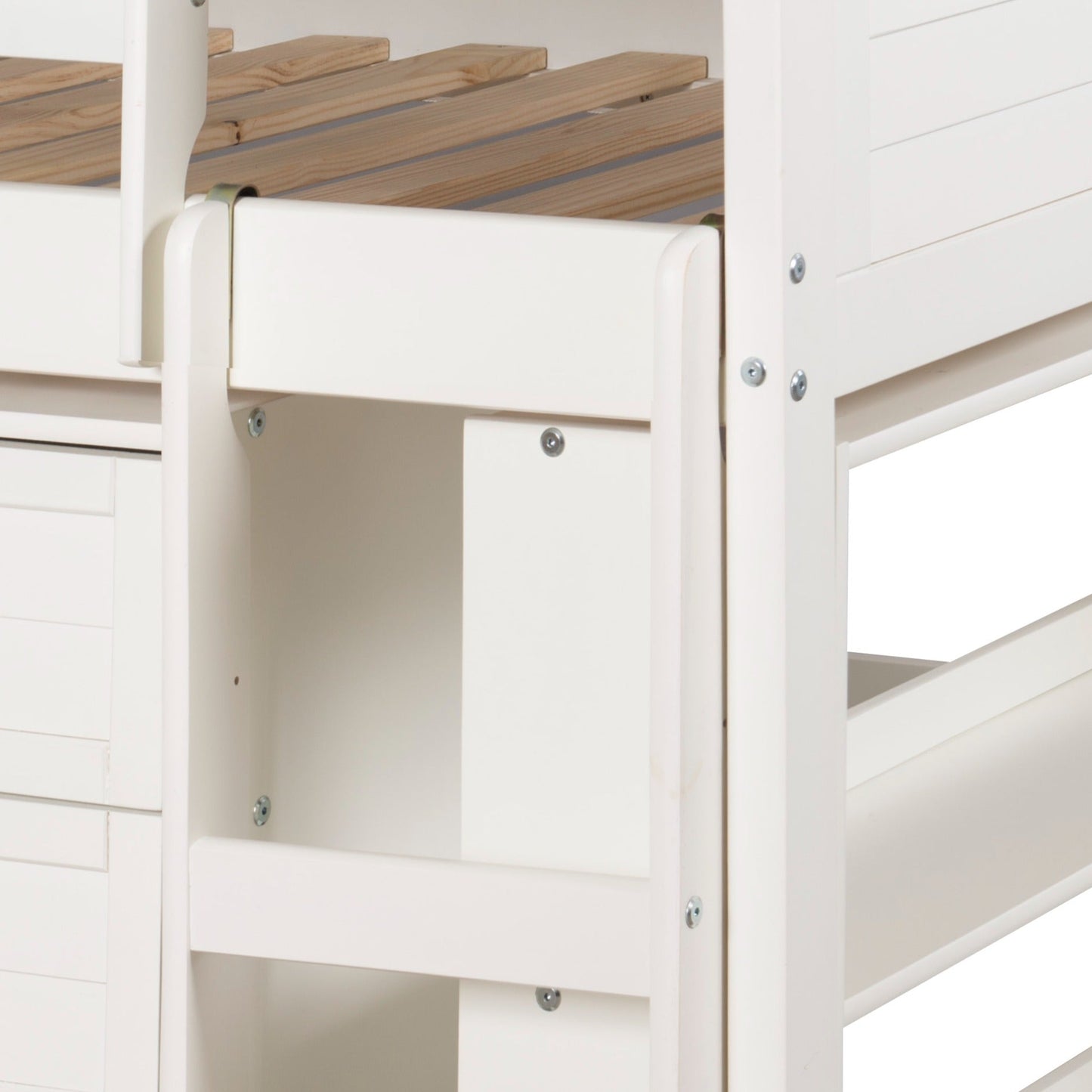 Louver Modular Low Loft Bed with Slide - Group B