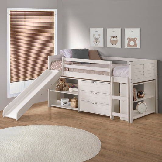 Louver Modular Low Loft Bed with Slide - Group B