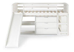 Louver Modular Low Loft Bed with Slide - Group B