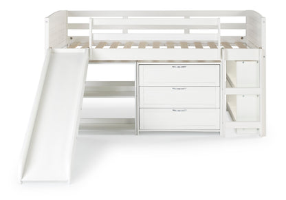 Louver Modular Low Loft Bed with Slide - Group B