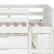 Louver Modular Low Loft Bed with Slide - Group C