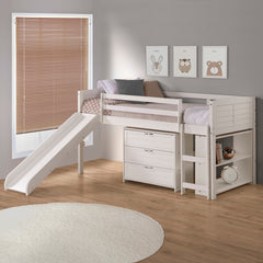 Louver Modular Low Loft Bed with Slide - Group C