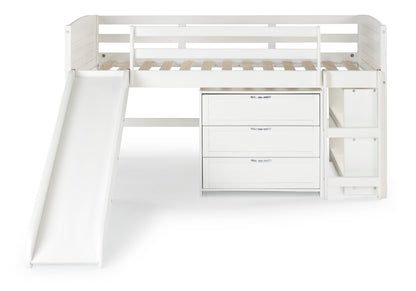 Louver Modular Low Loft Bed with Slide - Group C