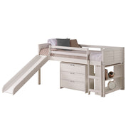 Louver Modular Low Loft Bed with Slide - Group C
