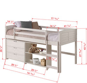 Louver Modular Low Loft Bed - Group C