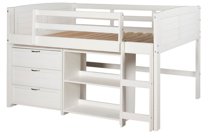 Louver Modular Low Loft Bed - Group C
