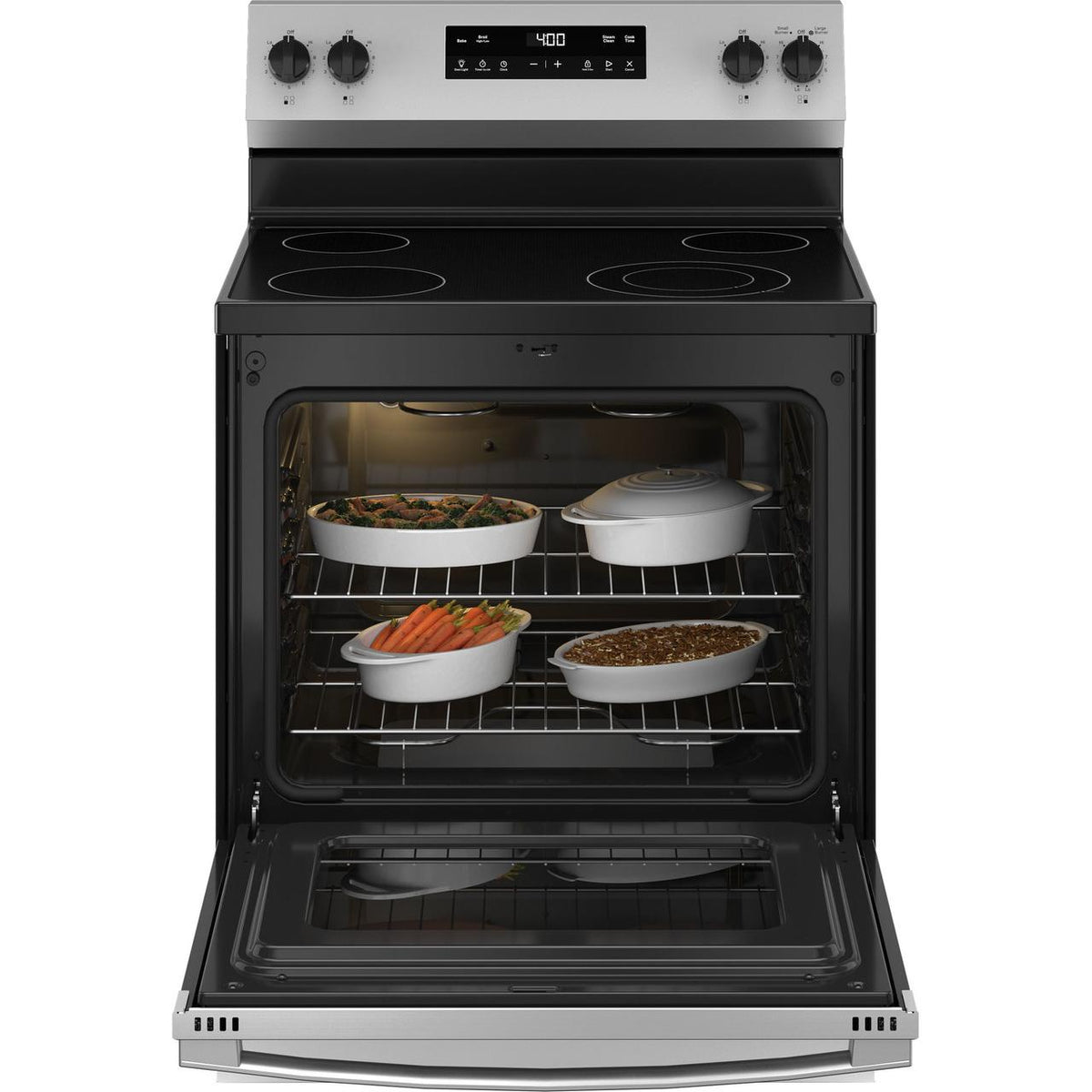  GE 30-inch Freestanding Electric Range with Steam Clean GRF400SVSS IMAGE 2