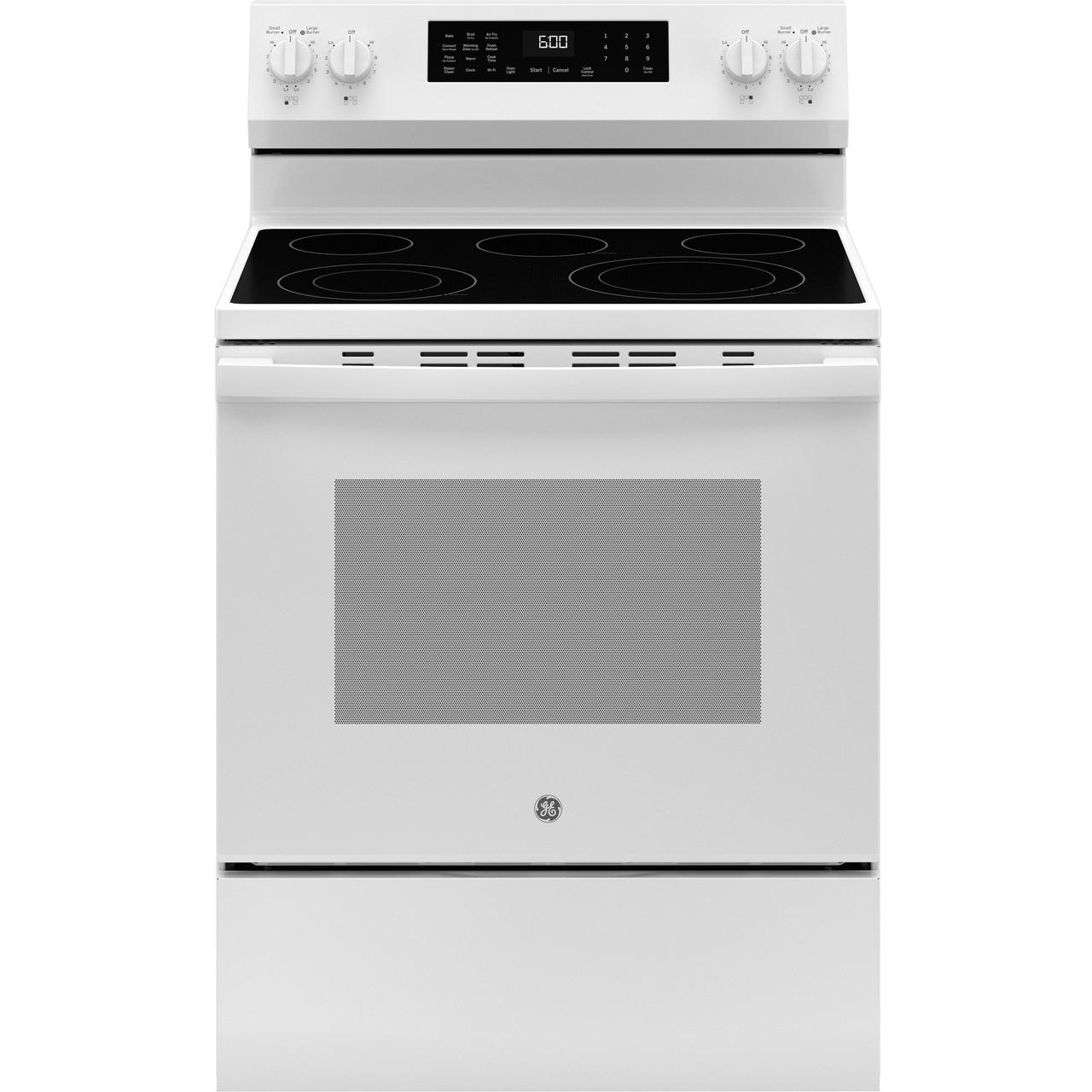  GE 30-inch Freestanding Electric Range with Convection Technology GRF600AVWW IMAGE 1