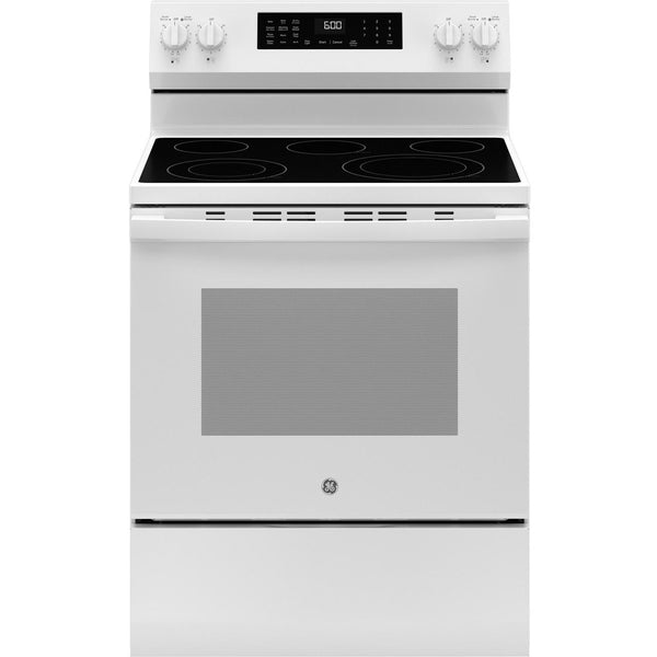 GE 30-inch Freestanding Electric Range with Convection Technology GRF600AVWW