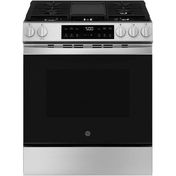 GE 30-inch Slide-in Gas Range with Griddle GGS500SVSS
