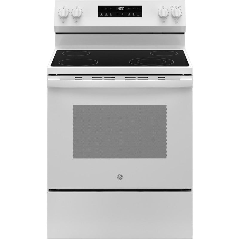 GE 30-inch Freestanding Electric Range with SmartHQ™ GRF400PVWW