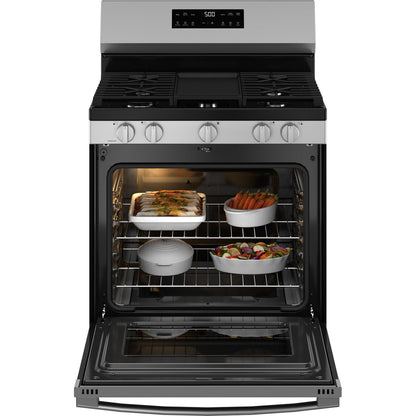GE 30-inch Freestanding Gas Range with Center Oval Burner GGF500PVSS IMAGE 2