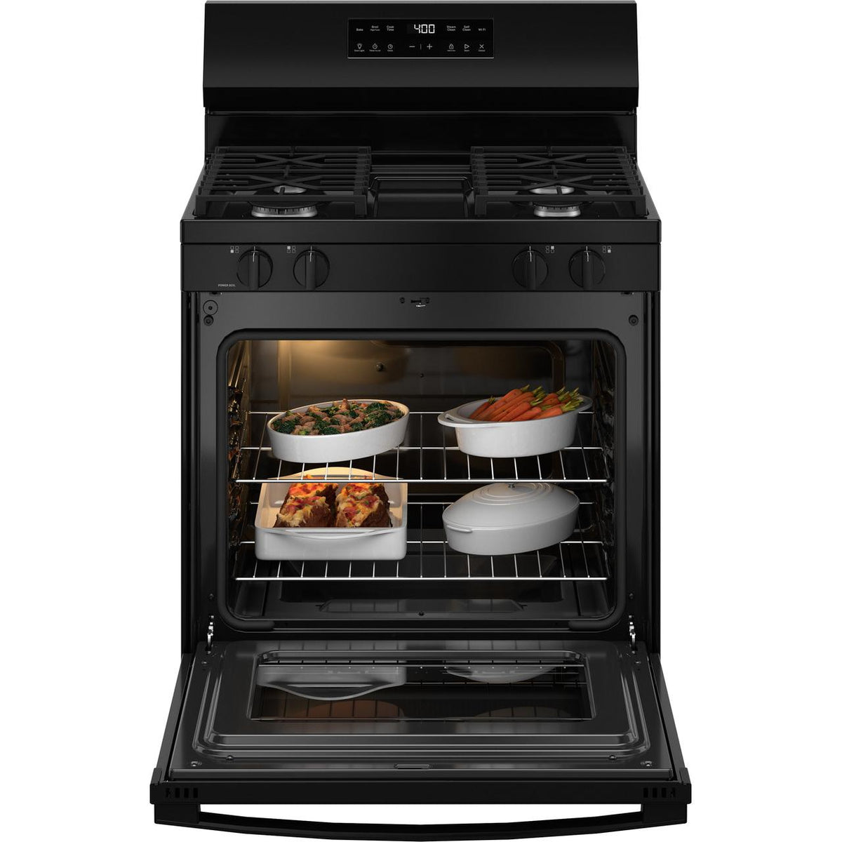  GE 30-inch Freestanding Gas Range with SmartHQ™ GGF400PVBB IMAGE 2