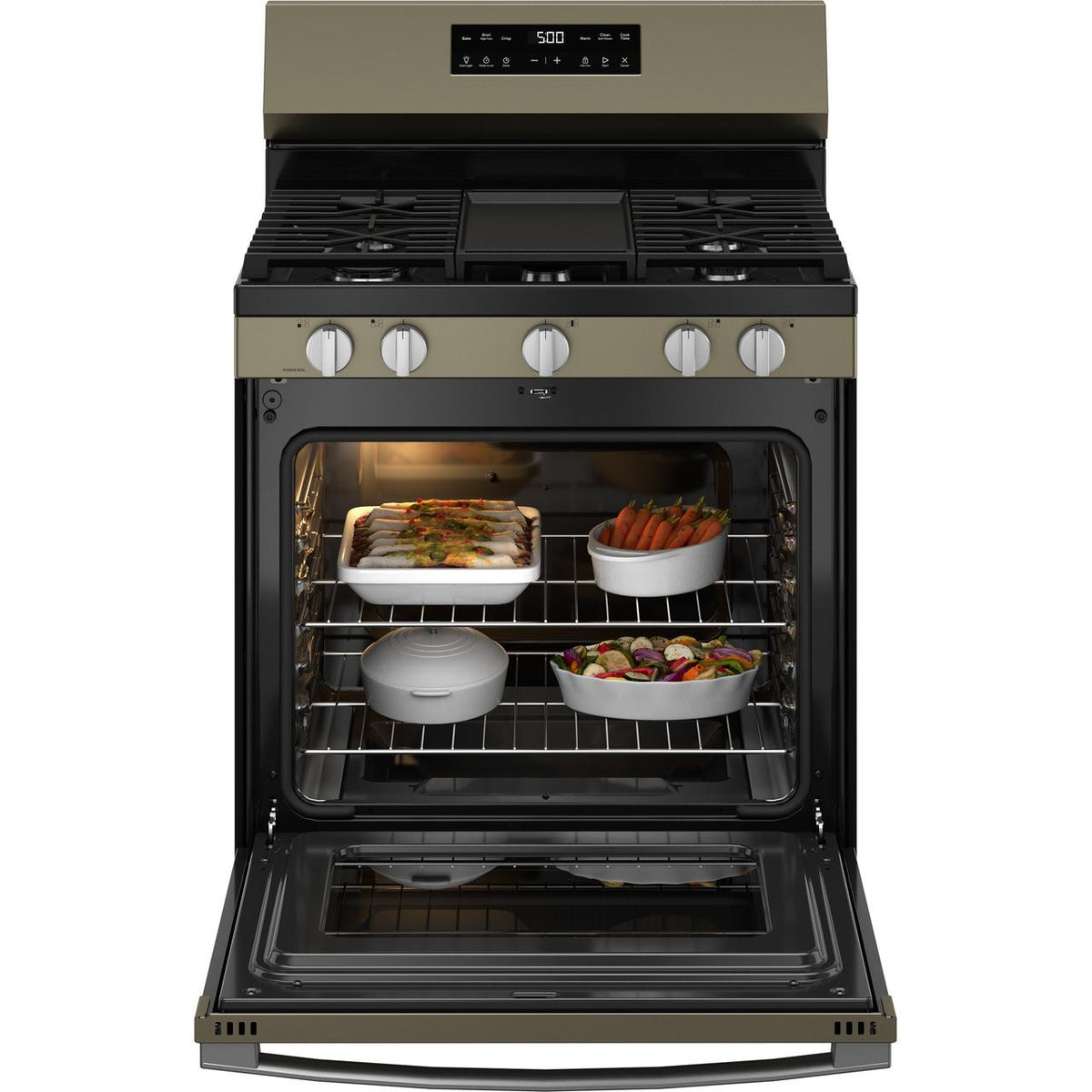  GE 30-inch Freestanding Gas Range with Center Oval Burner GGF500PVES IMAGE 2