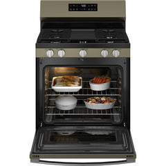  GE 30-inch Freestanding Gas Range with Center Oval Burner GGF500PVES IMAGE 2