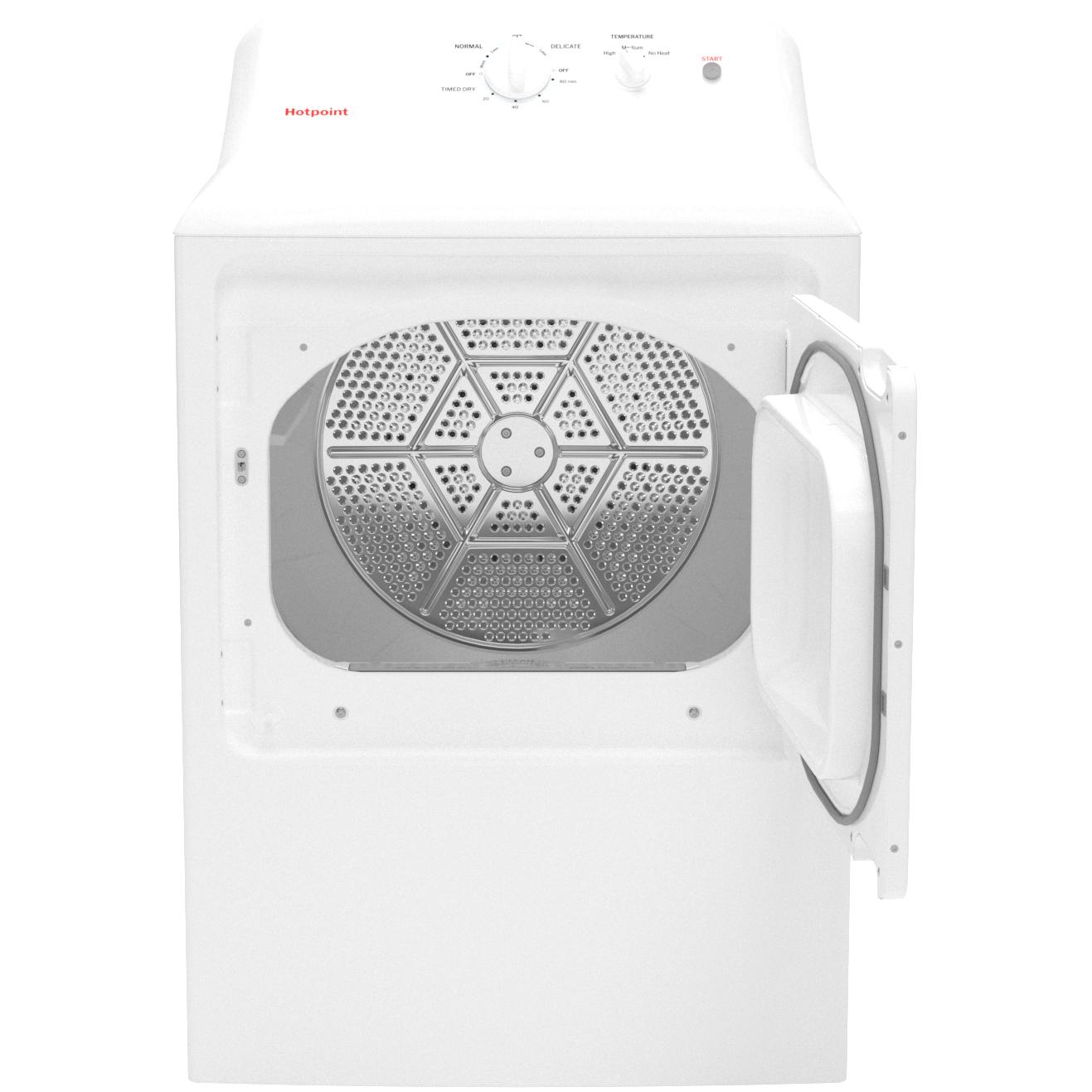  Hotpoint 6.2 cu. ft. Electric Dryer with Reversible Door HTX26EASWWW IMAGE 2