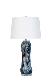 Tidal Elegance Art Glass & Crystal Table Lamp (Case Pack 2)
