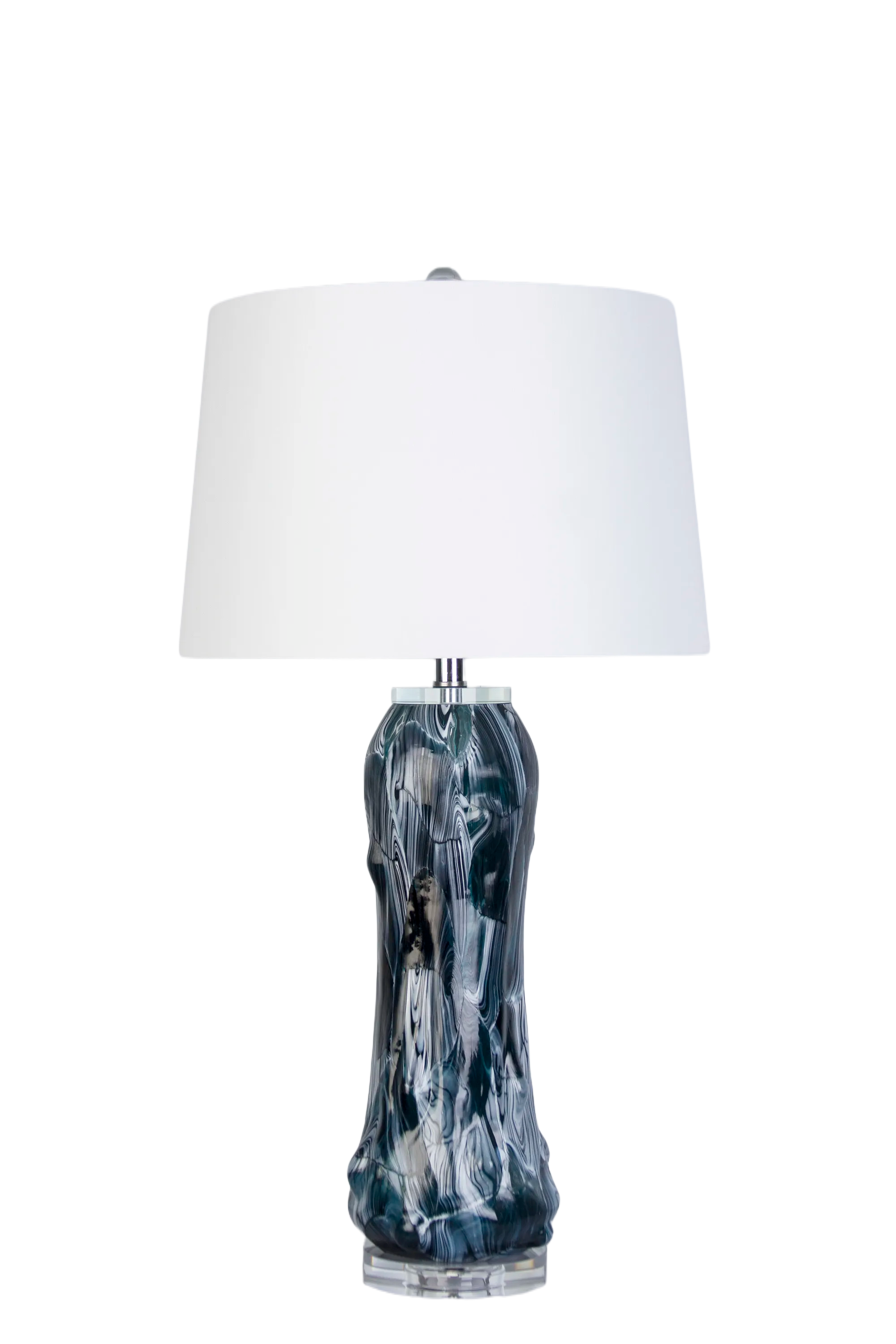 Tidal Elegance Art Glass & Crystal Table Lamp (Case Pack 2)
