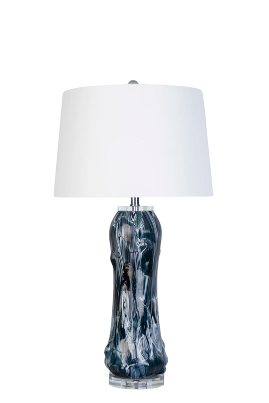 Tidal Elegance Art Glass & Crystal Table Lamp (Case Pack 2)