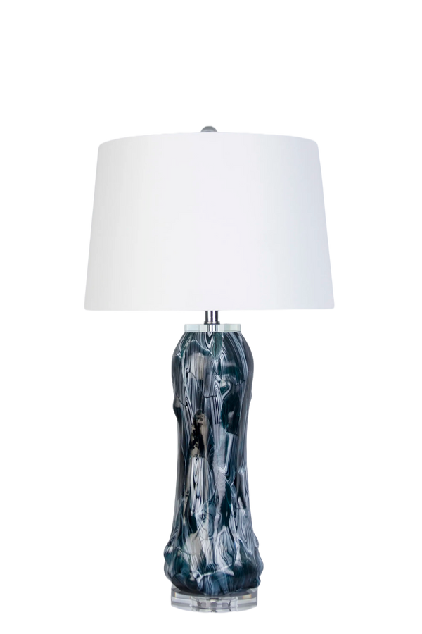 Tidal Elegance Art Glass & Crystal Table Lamp (Case Pack 2)