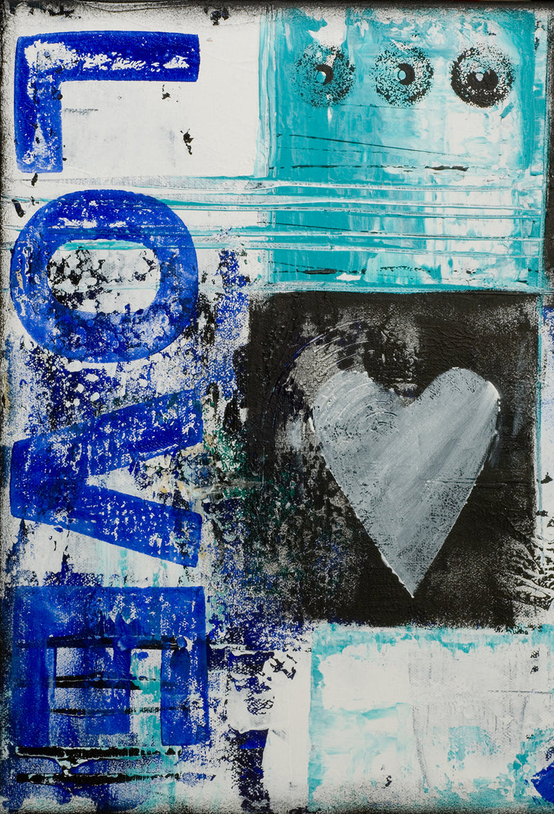''Electric Urban Love'' Printed Wrapped Canvas