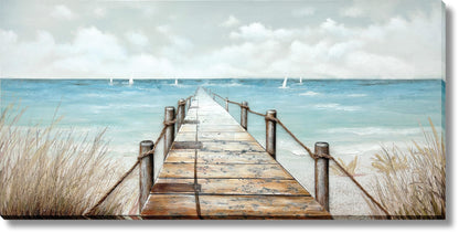 ''Tranquil Escape Pier'' Hand-painted 3D Canvas