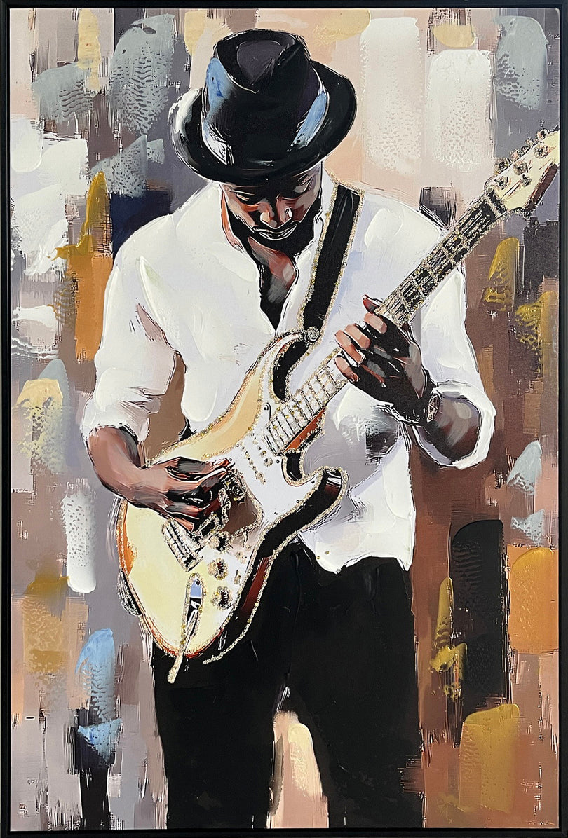 Midnight Riff II Hand-Embellished Canvas in Frame