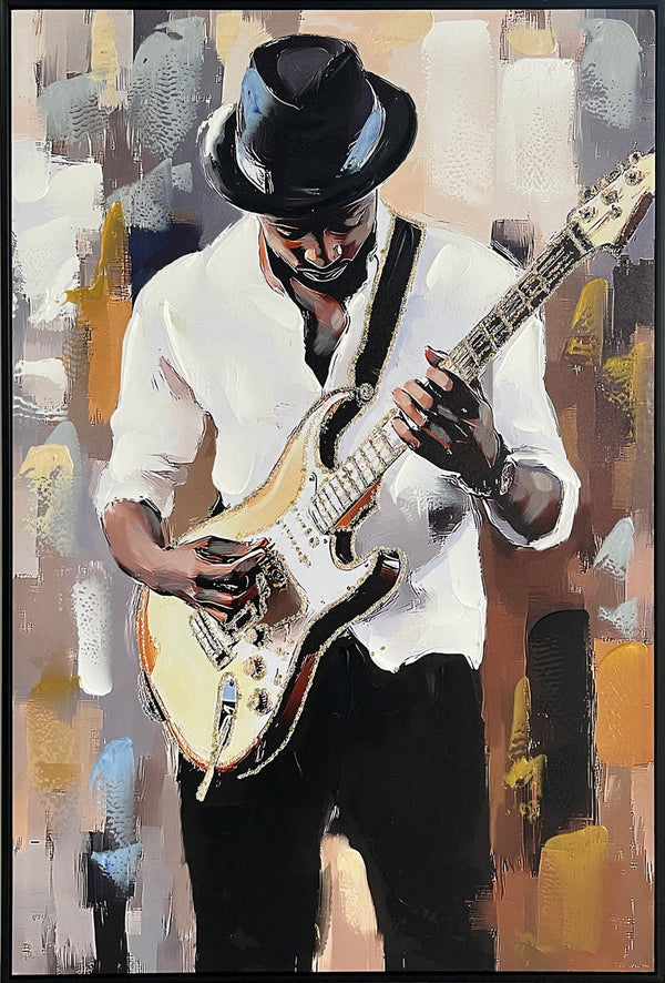 Midnight Riff II Hand-Embellished Canvas in Frame