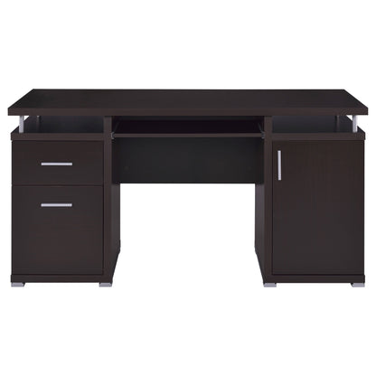 Tracy 55-inch 2-drawer Office Computer Desk Cappuccino