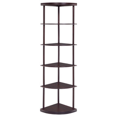 Bonwick 72-inch 5-shelf Corner Bookshelf Cappuccino