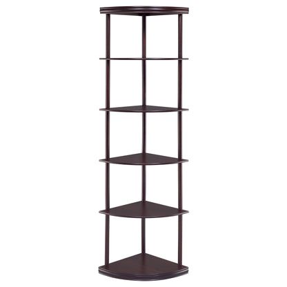 Bonwick 72-inch 5-shelf Corner Bookshelf Cappuccino