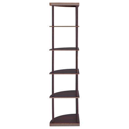 Bonwick 72-inch 5-shelf Corner Bookshelf Cappuccino